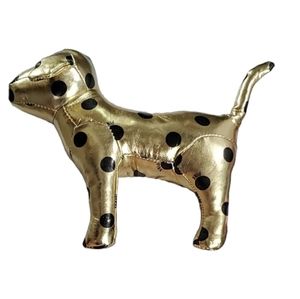 VICTORIAS SECRET PINK Stuffed Golden Dog Black Spots Stuffie